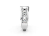 White gold Emerald Cut Diamond Side Stone Engagement Ring_2