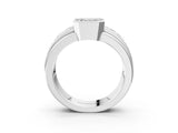 White gold Emerald Cut Diamond Side Stone Engagement Ring_3