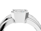 White gold Emerald Cut Diamond Side Stone Engagement Ring_4