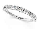 White gold Emerald Cut Diamond Single Row Wedding Band_1