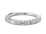 White gold Emerald Cut Diamond Single Row Wedding Band