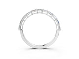 White gold Emerald Cut Diamond Single Row Wedding Band_3