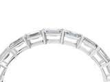 White gold Emerald Cut Diamond Single Row Wedding Band_4