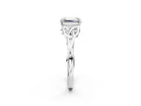 White gold Emerald Cut Diamond Solitaire Celtic Knot Ring with Four-Prong Setting_74