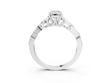 White gold Emerald Cut Diamond Solitaire Celtic Knot Ring with Four-Prong Setting_75
