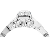 White gold Emerald Cut Diamond Solitaire Celtic Knot Ring with Four-Prong Setting_80