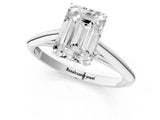White gold Emerald Cut Diamond Solitaire Engagement Ring with Cathedral Setting and Four-Prong Mount_122