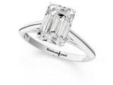 White gold Emerald Cut Diamond Solitaire Engagement Ring with Cathedral Setting and Four-Prong Mount_14