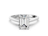 White gold Emerald Cut Diamond Solitaire Engagement Ring with Cathedral Setting and Four-Prong Mount_288