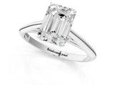 White gold Emerald Cut Diamond Solitaire Engagement Ring with Cathedral Setting and Four-Prong Mount_295