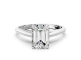 White gold Emerald Cut Diamond Solitaire Engagement Ring with Cathedral Setting and Four-Prong Mount_37
