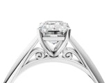 White gold Emerald Cut Diamond Solitaire Engagement Ring with Cathedral Setting and Four-Prong Mount_41