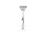 White gold Emerald Cut Diamond Solitaire Engagement Ring with Classic Band and Four-Prong Setting_154