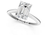 White gold Emerald Cut Diamond Solitaire Engagement Ring with Classic Band and Four-Prong Setting_22