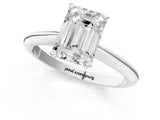 White gold Emerald Cut Diamond Solitaire Engagement Ring with Classic Band and Four-Prong Setting_58