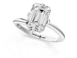 White gold Emerald Cut Diamond Solitaire Engagement Ring with Four-Prong Setting and Classic Band_21