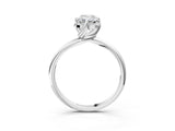 White gold Emerald Cut Diamond Solitaire Engagement Ring with Four-Prong Setting and Classic Band_23