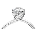 White gold Emerald Cut Diamond Solitaire Engagement Ring with Four-Prong Setting and Classic Band_24