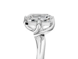 White gold Emerald Cut Diamond Solitaire Engagement Ring with Four-Prong Setting and Classic Band_25