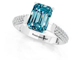 White gold Emerald Cut Diamond Solitaire Engagement Ring with Pavé Band and Four-Prong Setting_1