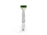 White gold Emerald Cut Diamond Solitaire Engagement Ring with Pavé Band and Four-Prong Setting_2