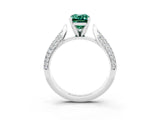 White gold Emerald Cut Diamond Solitaire Engagement Ring with Pavé Band and Four-Prong Setting_3