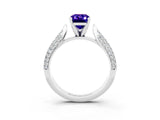 White gold Emerald Cut Diamond Solitaire Engagement Ring with Pavé Band and Four-Prong Setting_3