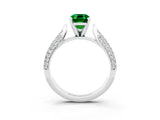White gold Emerald Cut Diamond Solitaire Engagement Ring with Pavé Band and Four-Prong Setting_3