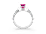 White gold Emerald Cut Diamond Solitaire Engagement Ring with Pavé Band and Four-Prong Setting_3