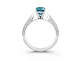 White gold Emerald Cut Diamond Solitaire Engagement Ring with Pavé Band and Four-Prong Setting_3