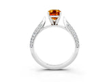 White gold Emerald Cut Diamond Solitaire Engagement Ring with Pavé Band and Four-Prong Setting_3