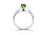 White gold Emerald Cut Diamond Solitaire Engagement Ring with Pavé Band and Four-Prong Setting_3