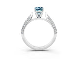 White gold Emerald Cut Diamond Solitaire Engagement Ring with Pavé Band and Four-Prong Setting_3