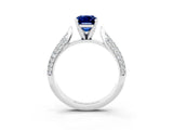 White gold Emerald Cut Diamond Solitaire Engagement Ring with Pavé Band and Four-Prong Setting_3
