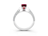 White gold Emerald Cut Diamond Solitaire Engagement Ring with Pavé Band and Four-Prong Setting_3