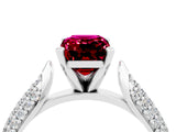 White gold Emerald Cut Diamond Solitaire Engagement Ring with Pavé Band and Four-Prong Setting_4