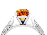 White gold Emerald Cut Diamond Solitaire Engagement Ring with Pavé Band and Four-Prong Setting_4