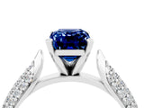 White gold Emerald Cut Diamond Solitaire Engagement Ring with Pavé Band and Four-Prong Setting_4