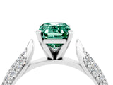White gold Emerald Cut Diamond Solitaire Engagement Ring with Pavé Band and Four-Prong Setting_4