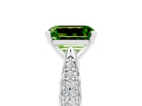 White gold Emerald Cut Diamond Solitaire Engagement Ring with Pavé Band and Four-Prong Setting_5