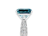 White gold Emerald Cut Diamond Solitaire Engagement Ring with Pavé Band and Four-Prong Setting_5