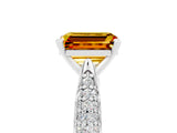 White gold Emerald Cut Diamond Solitaire Engagement Ring with Pavé Band and Four-Prong Setting_5