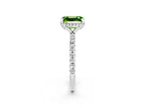 White gold Emerald Cut Diamond Solitaire Ring with Four-Prong Setting and Pavé Band_2