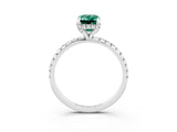 White gold Emerald Cut Diamond Solitaire Ring with Four-Prong Setting and Pavé Band_3