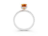 White gold Emerald Cut Diamond Solitaire Ring with Four-Prong Setting and Pavé Band_3