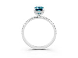 White gold Emerald Cut Diamond Solitaire Ring with Four-Prong Setting and Pavé Band_3