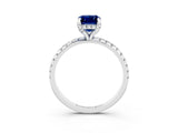White gold Emerald Cut Diamond Solitaire Ring with Four-Prong Setting and Pavé Band_3