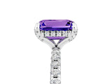 White gold Emerald Cut Diamond Solitaire Ring with Four-Prong Setting and Pavé Band_5