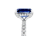 White gold Emerald Cut Diamond Solitaire Ring with Four-Prong Setting and Pavé Band_5