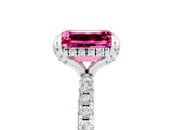 White gold Emerald Cut Diamond Solitaire Ring with Four-Prong Setting and Pavé Band_5